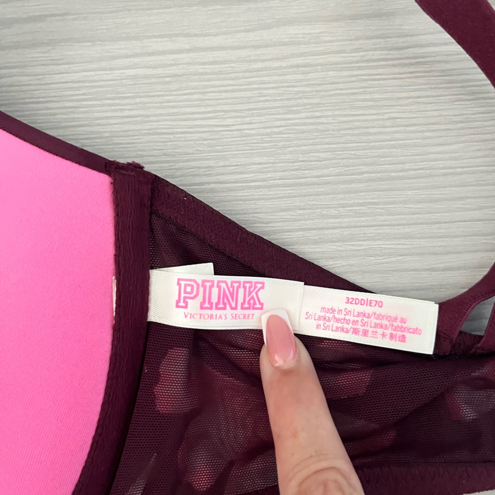PINK Victoria's Secret Burgundy and Pink Bra